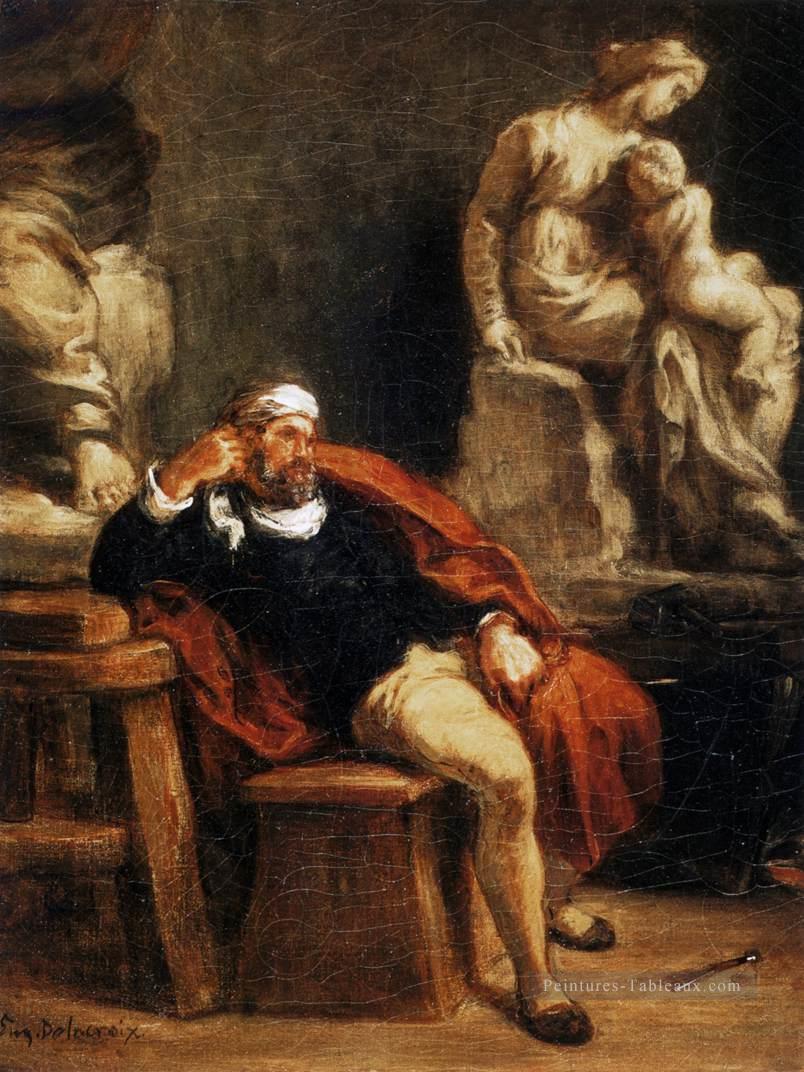 Michel Ange dans son Studio romantique Eugène Delacroix Peintures à l'huile
